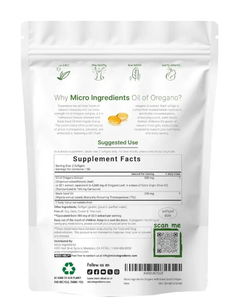 Aceite De Orégano antiparásitos 60 capsulas