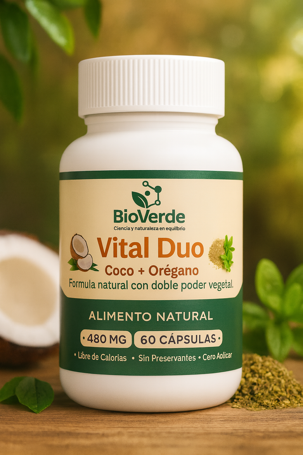 VITAL DUO- Aceite de coco+oregano 60 cap